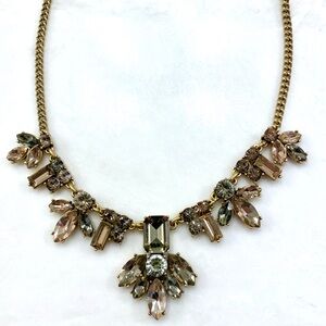 J. Crew Gold Necklace with Crystal Accents